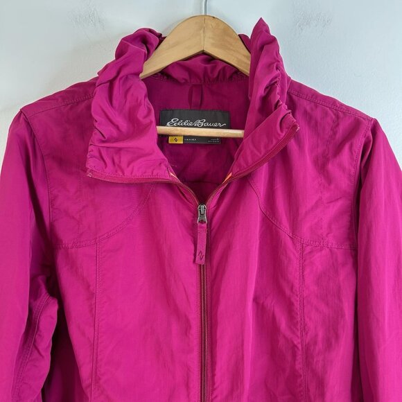 Eddie Bauer Jacket Womens Large Pink Travex Lightweight Full Zip Windbreaker - Picture 2 of 13